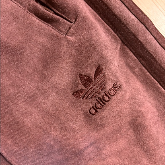 Adidas Women's Suede Mauve Flared Track Pants - Picture 6 of 9